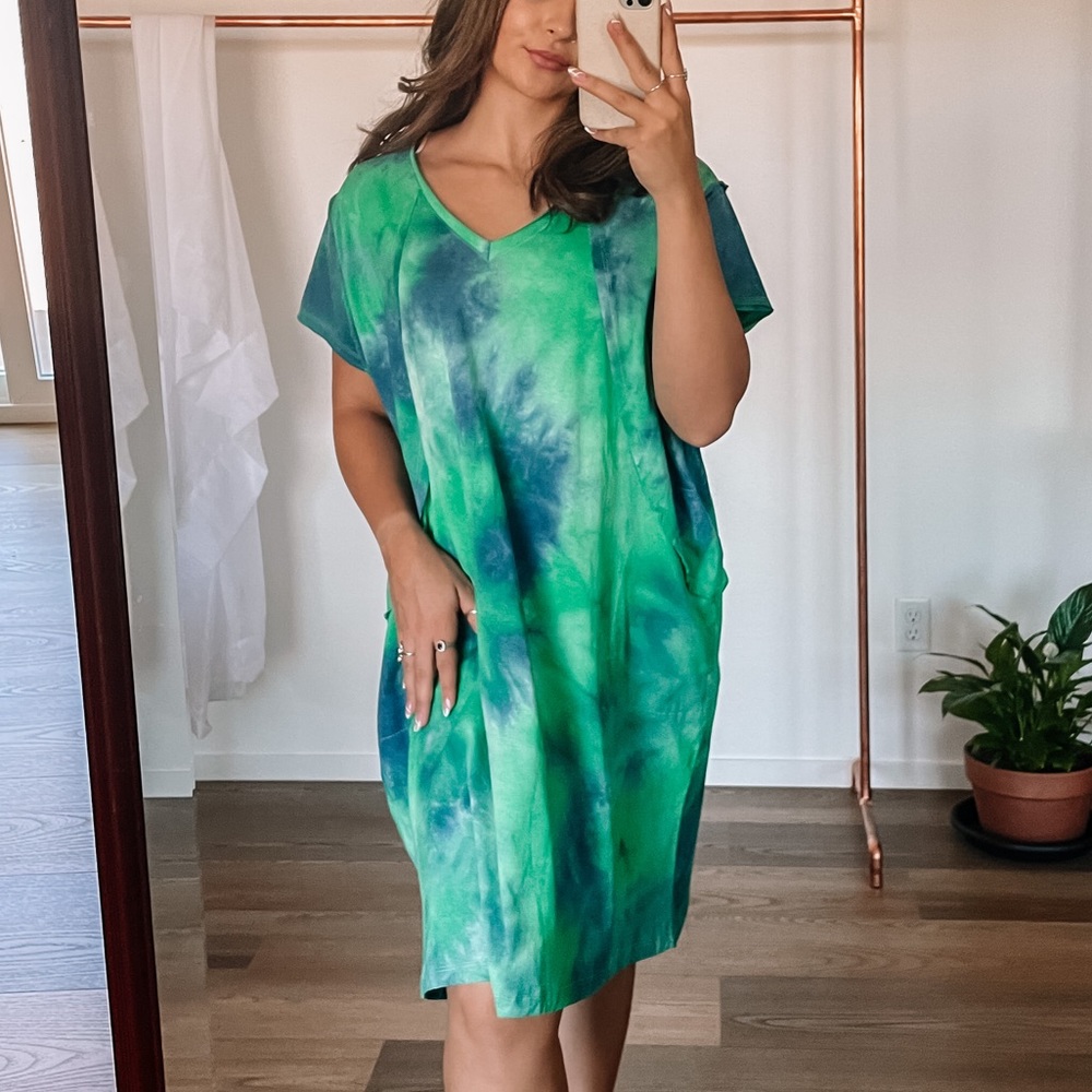 Emerald Tie Dye Dress
